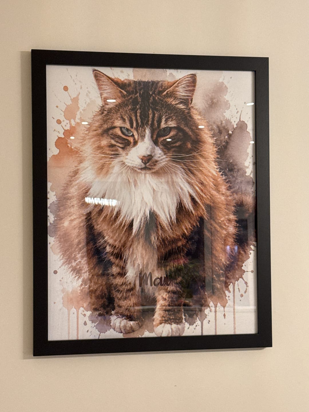 Customer photo review of Personalised Poster - Watercolour Realistic Portrait
