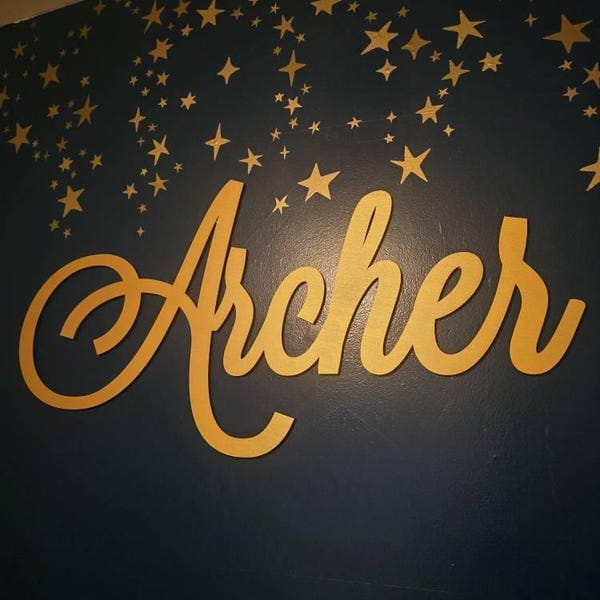 Customer photo review of Personalized Wooden Name Sign with LIVE PREVIEW