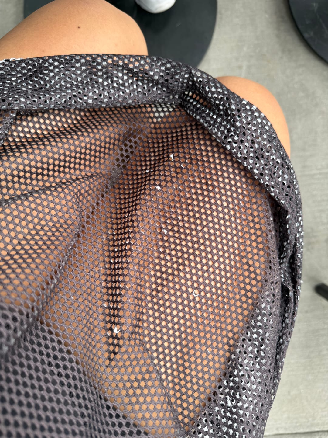 Customer photo review of Zumba Basic Oversized Mesh V-Neck Top - Black