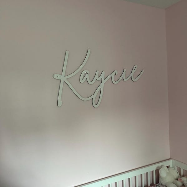 Customer photo review of Personalized Wooden Name Sign with LIVE PREVIEW