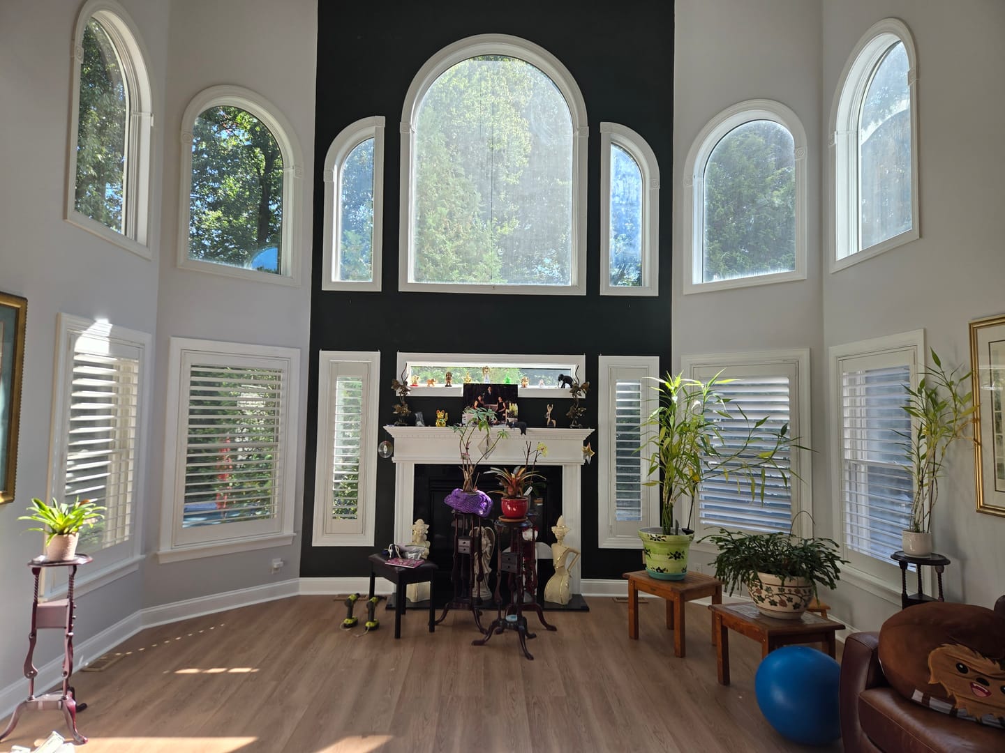 Customer photo review of Painted Wood Plantation Shutter