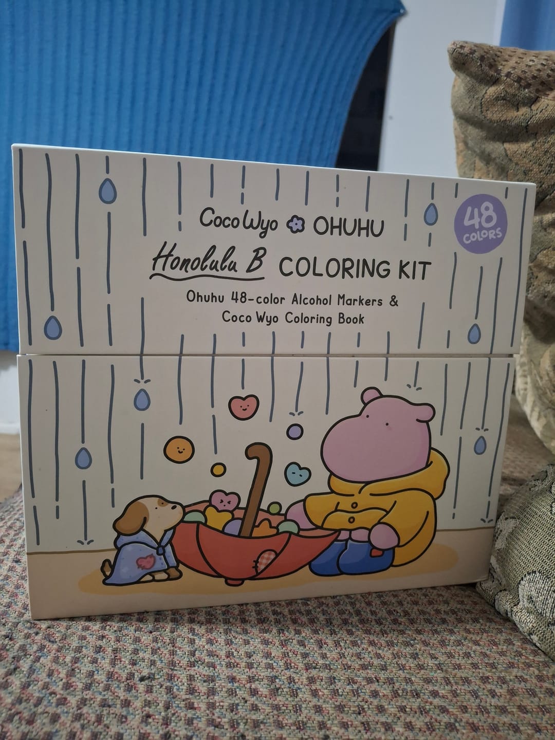 Customer photo review of Ohuhu x Coco Wyo Cozy Mood Coloring Kit, Honolulu B 48 Colors Alcohol Markers with Brush & Fine Dual Tips, Coloring Book with Mood Tracker Pages