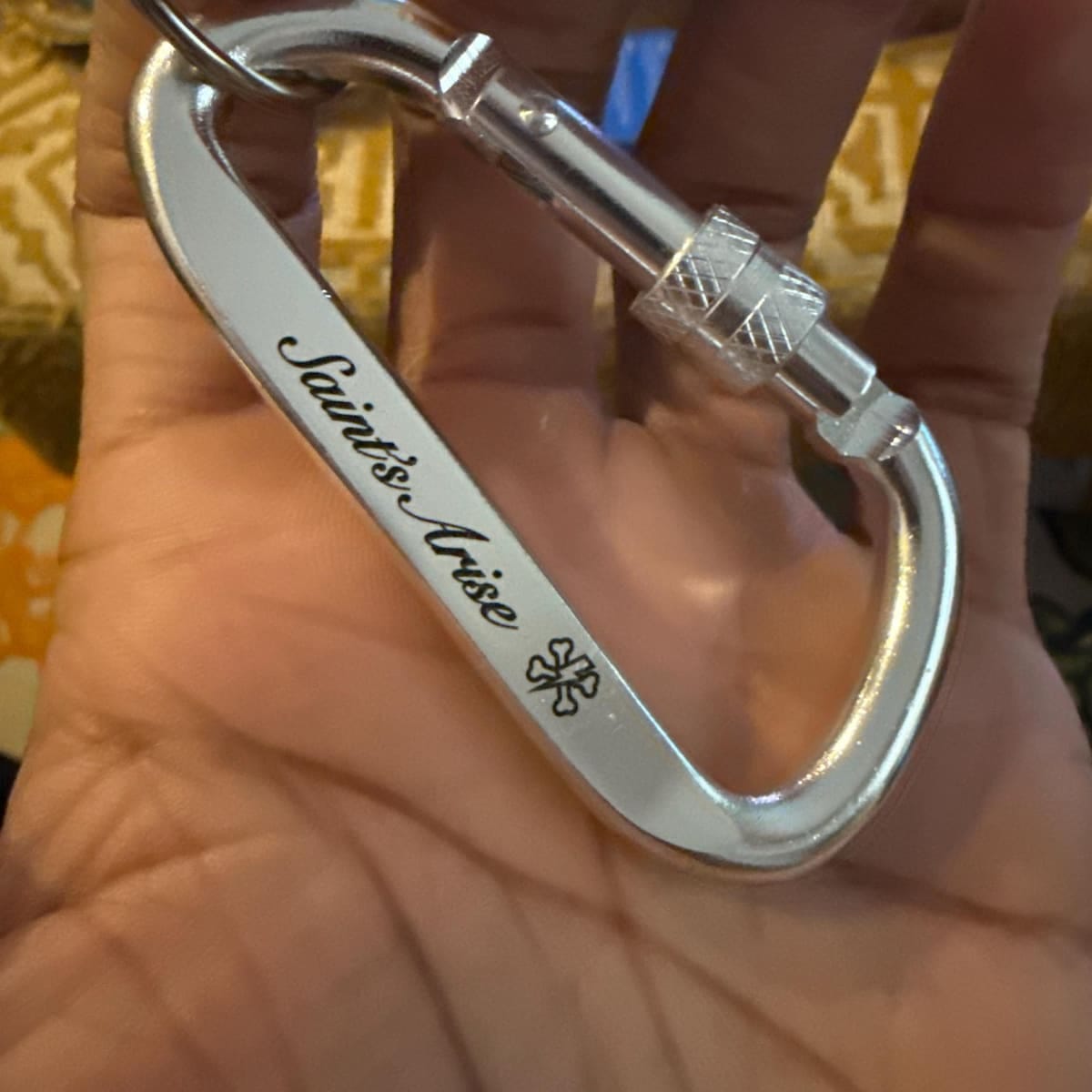 Customer photo review of Personalized Aluminum Keychain, Screw Lock Keyring [Engraving Available] – Rugged Minimalist EDC for Men