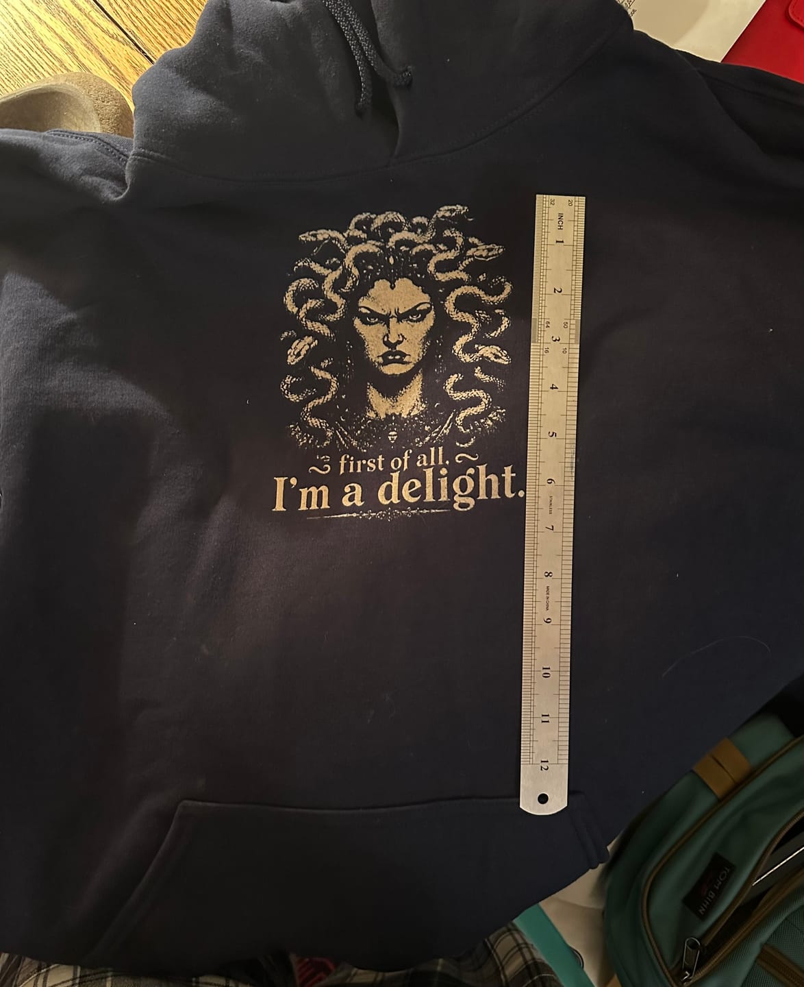 Customer photo review of Medusa First of All I'm a Delight Hoodie