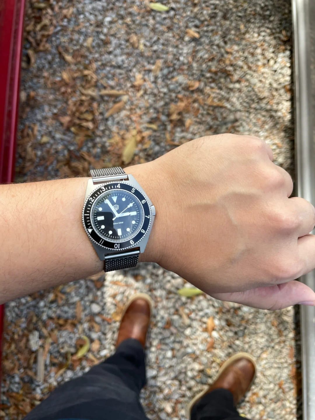 Customer photo review of Garmin 18/20/22/24mm Quick Release Shark Mesh Steel Band