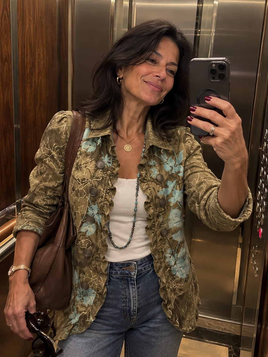 Customer photo review of Chaqueta Floral Degradado con Volantes