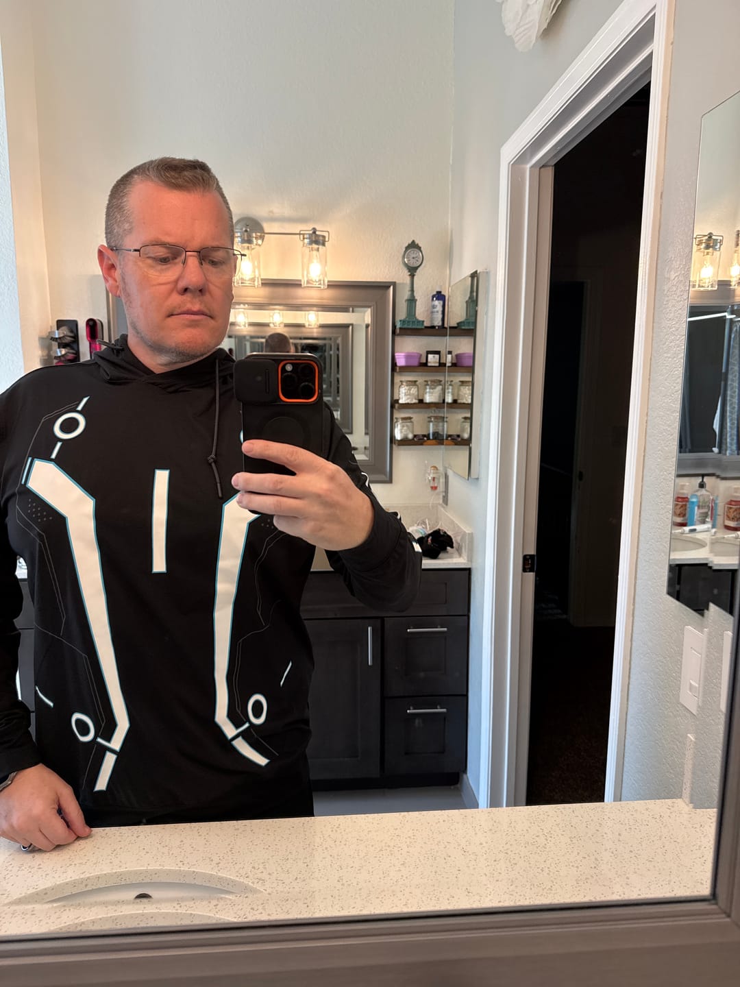 Customer photo review of Disney's Tron Legacy "Light Suit" – Performance Hoodie