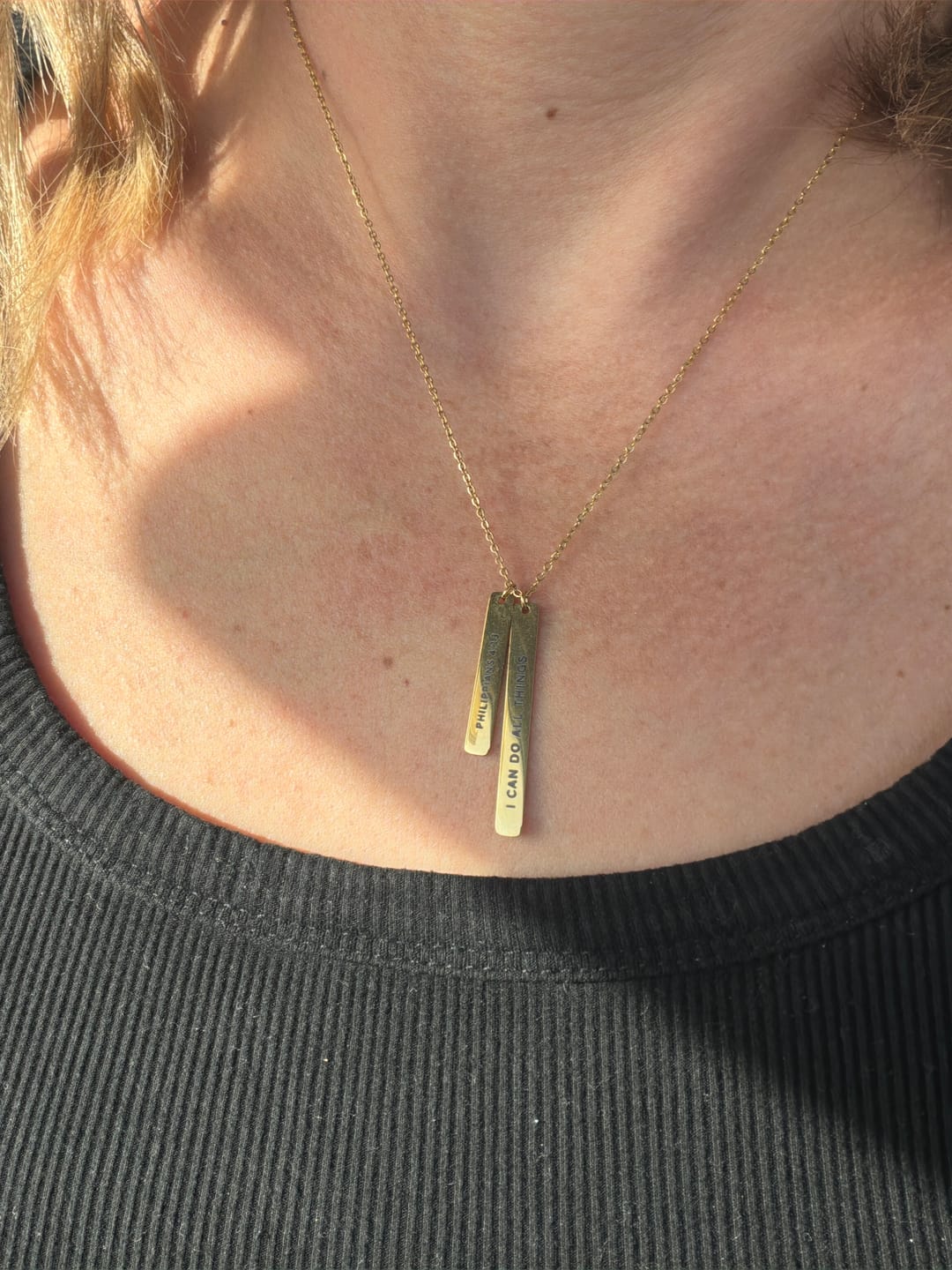 Customer photo review of I can do all things, Philippians 4:13 Necklace