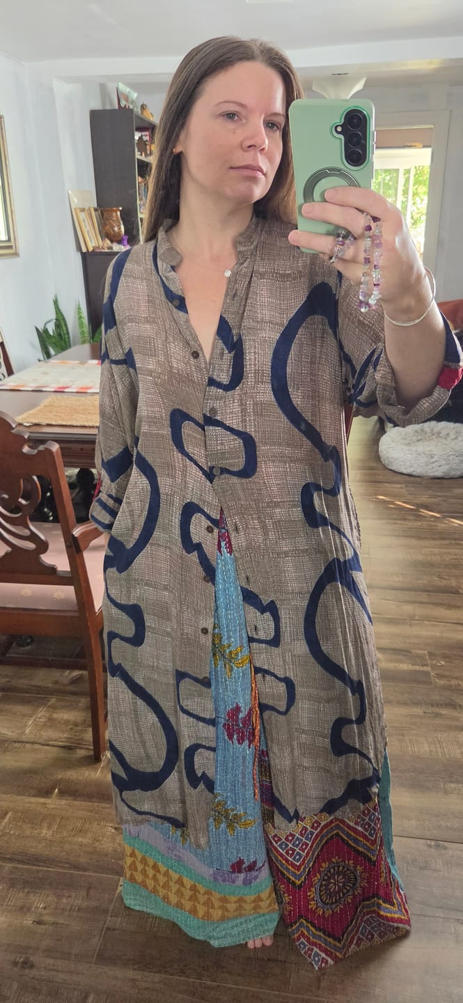 Customer photo review of Jasmine Silk Shirtdress L (030)