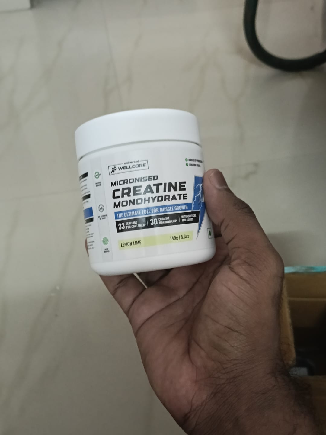 Customer photo review of Wellcore - Pure Micronised Creatine Monohydrate | Lemon Lime (149g, 33 servings)