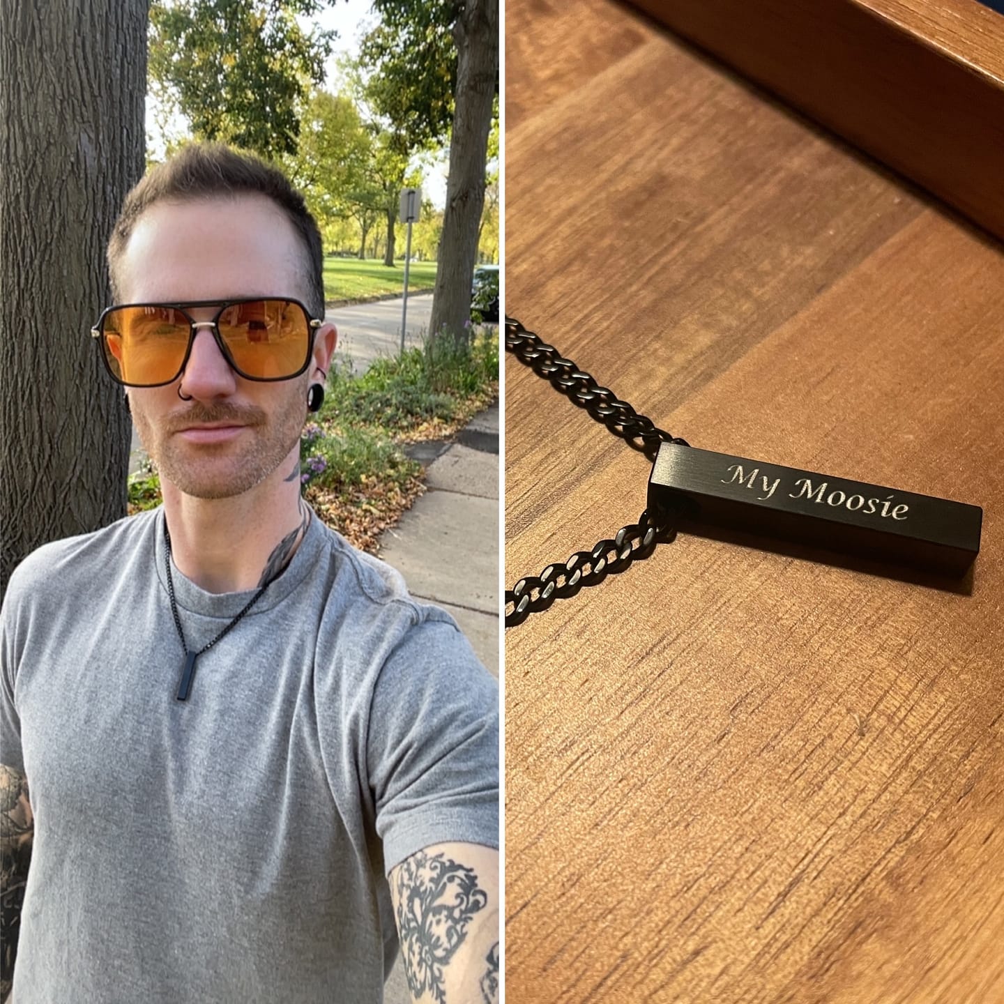 Customer photo review of Matte Rectangle Bar Urn Pendant