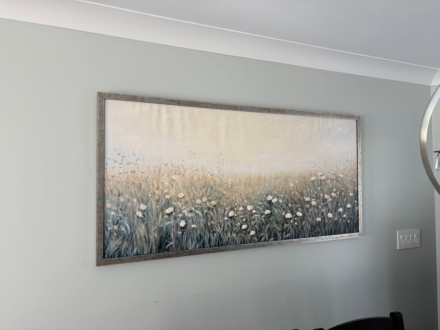 Customer photo review of Misty Meadow–Neutral Wildflower Landscape Painting