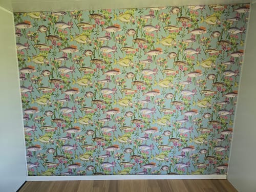 Customer photo review of Lagoon Fish Wallpaper – Teal