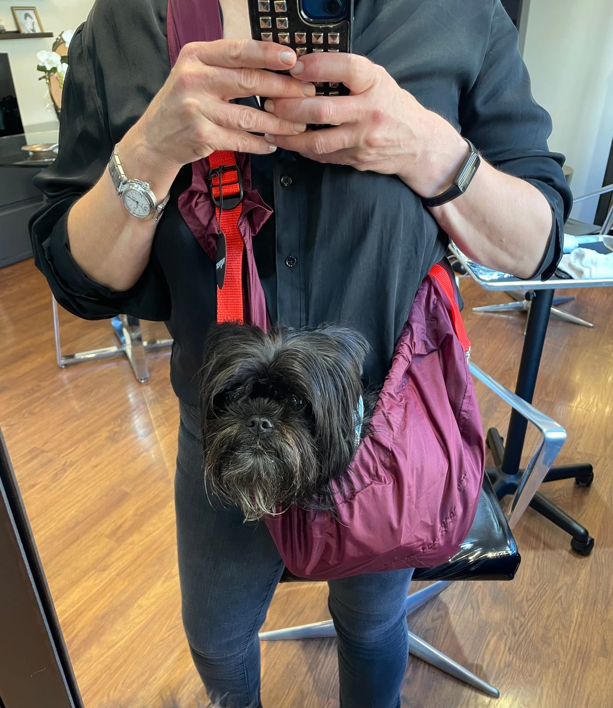 Customer photo review of Nylon Packable Messenger Pouch Carrier