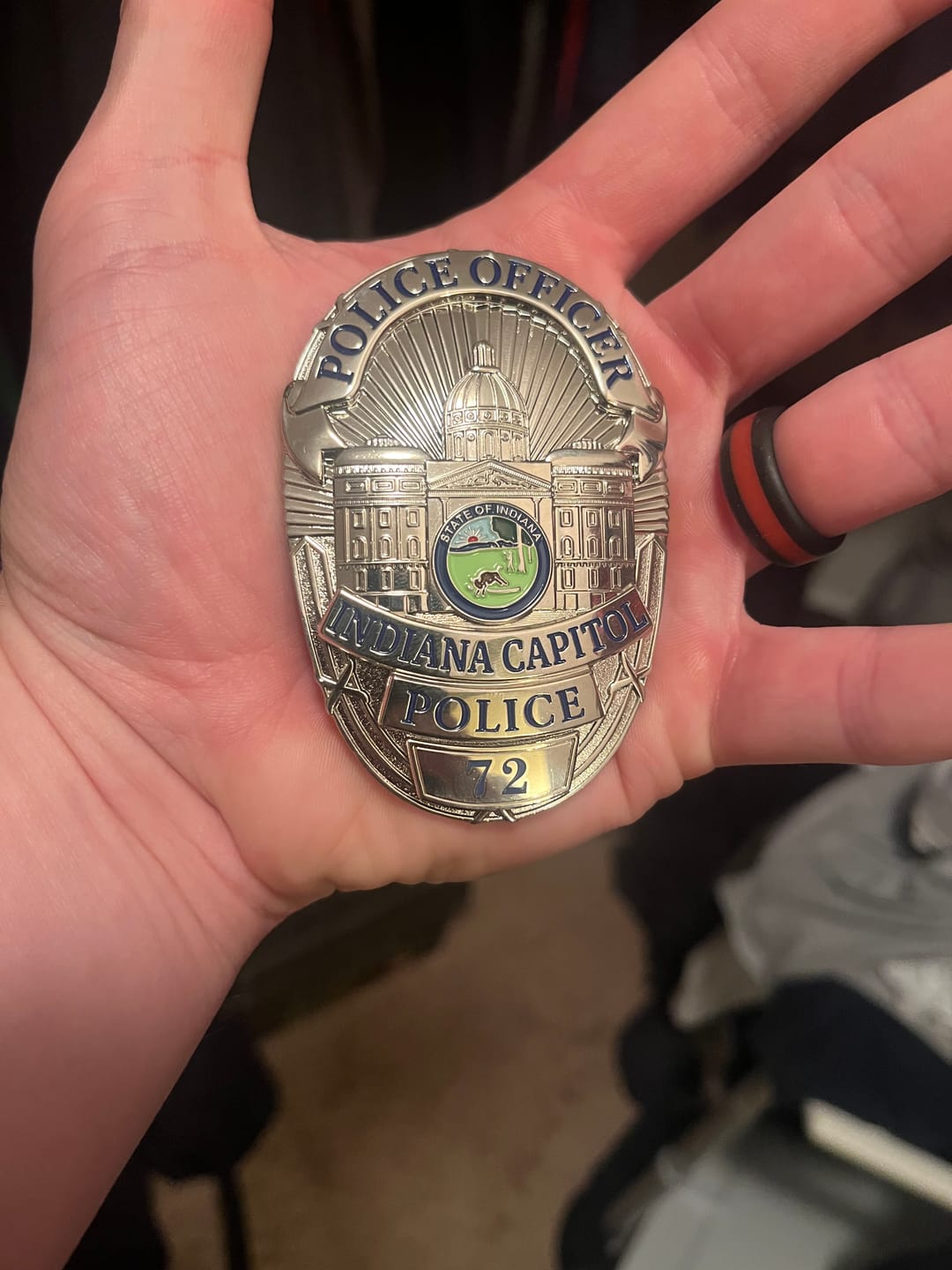 Customer photo review of US ISP Indiana State Police Capitol Police Officer Badge