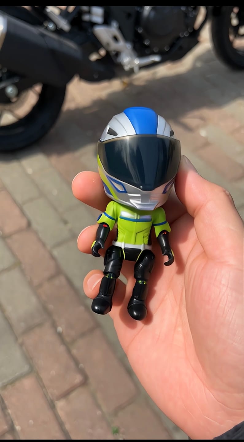 Customer photo review of Mini Helmet That Transforms Into a Rider