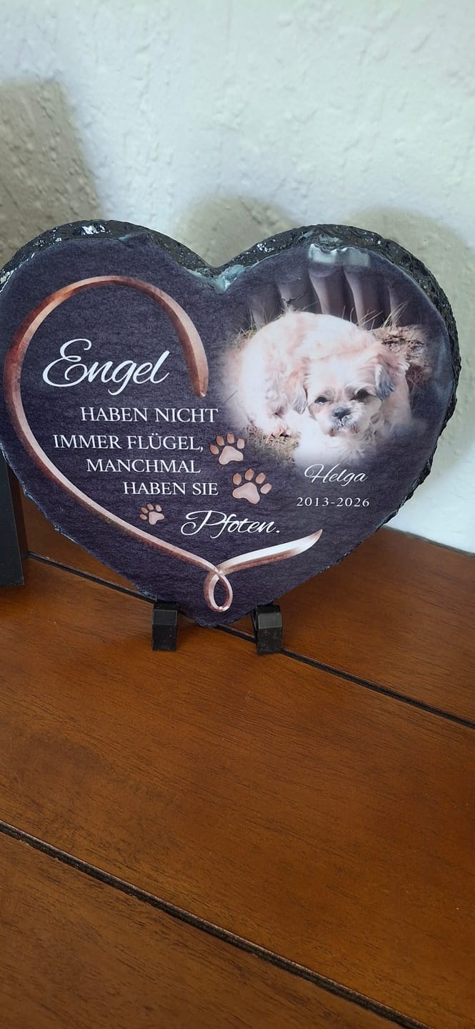 Customer photo review of Personalisiertes Schieferherz - Engel haben Pfoten
