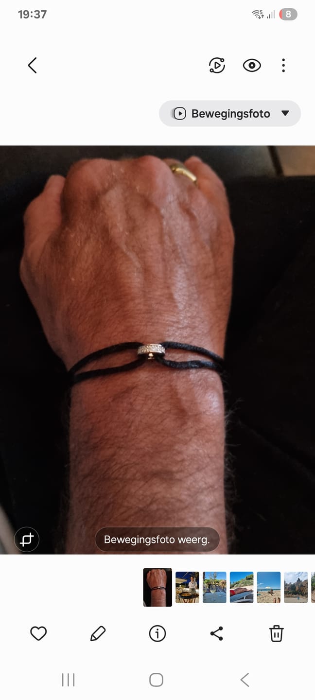 Customer photo review of MOISSANITE INFINITY RING CORD BRACELET.