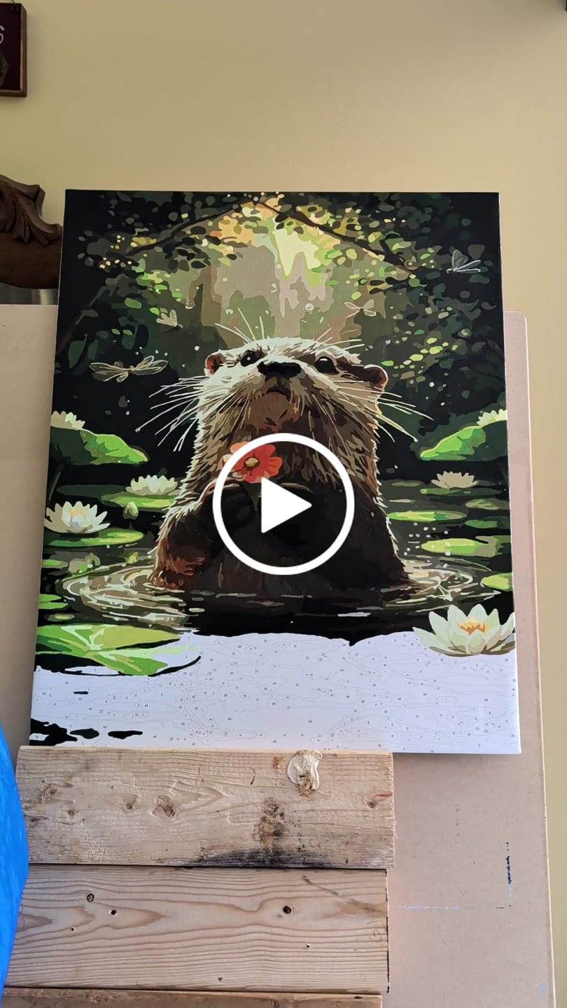 Customer video review of Otter Holding a Flower (Board Canvas)