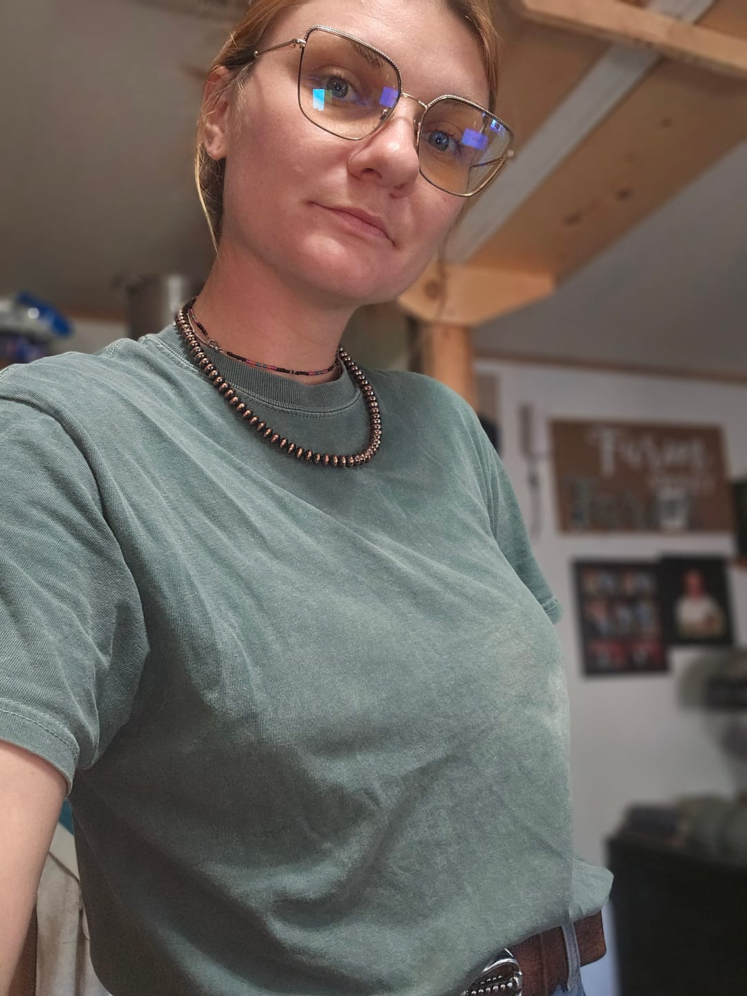 Customer photo review of Southwest Handmade Copper Beaded Necklace 8mm