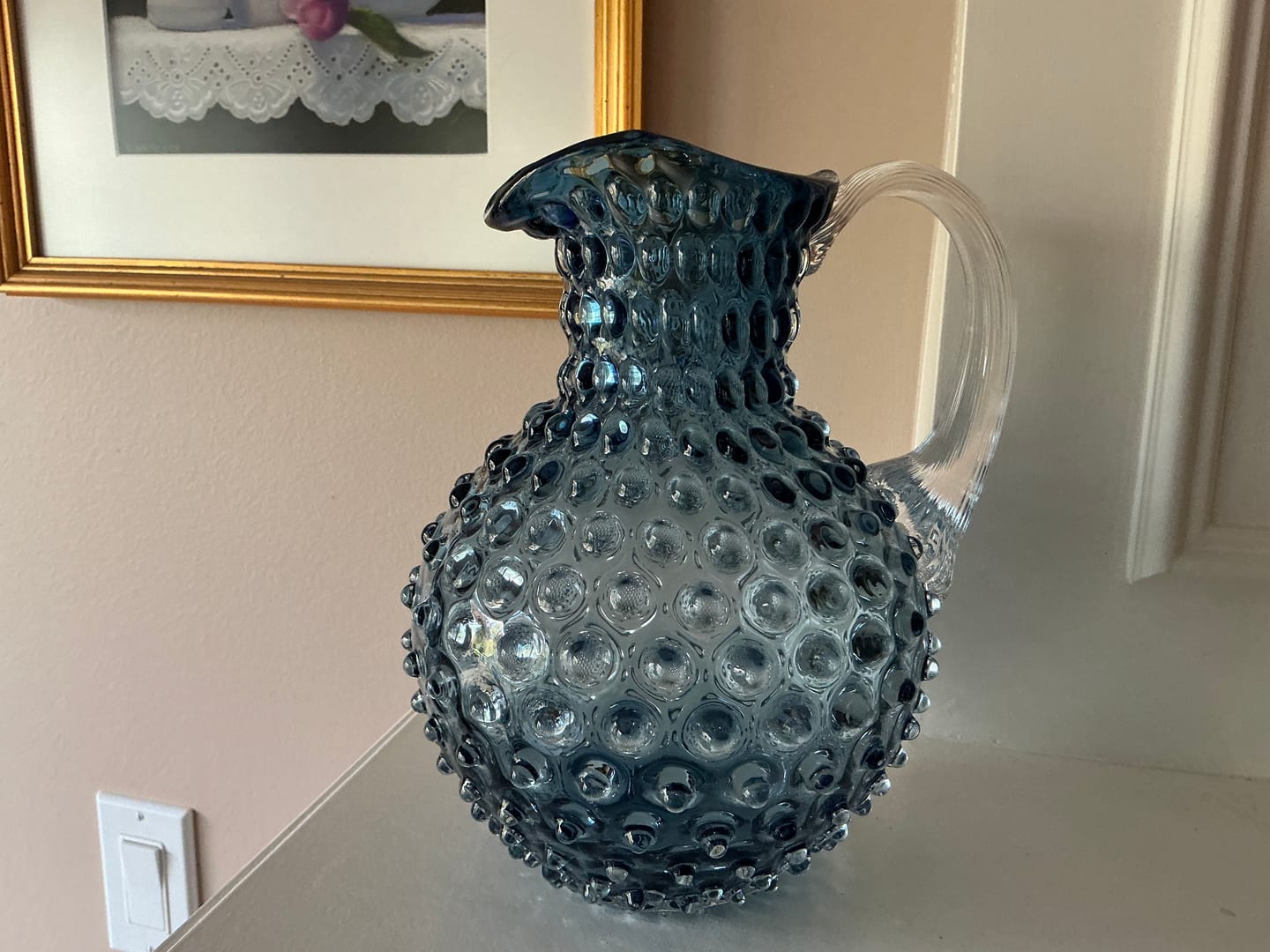 Customer photo review of Underlay Blue Smoke Hobnail Jug