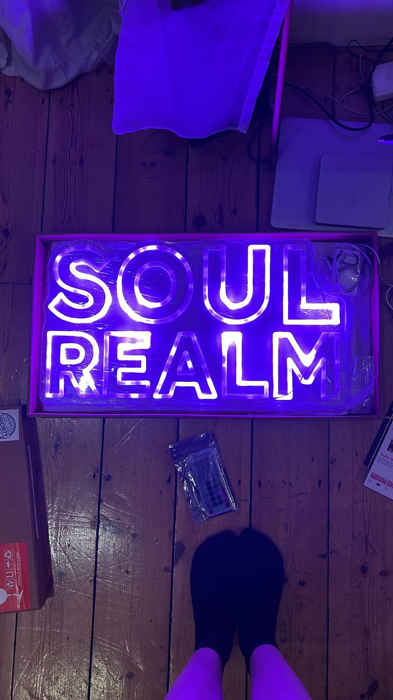 Customer photo review of Custom Neon Sign Soul Realm