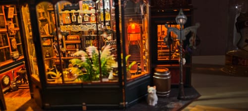 Customer photo review of Shamrock & Harp Pub DIY Miniature Dollhouse Kit
