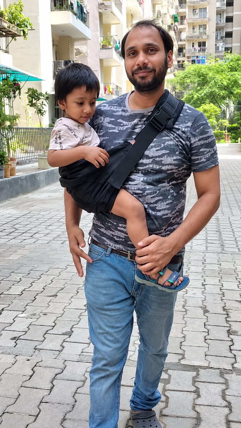 Customer photo review of Snugs Sideways Carrier - Jet Black