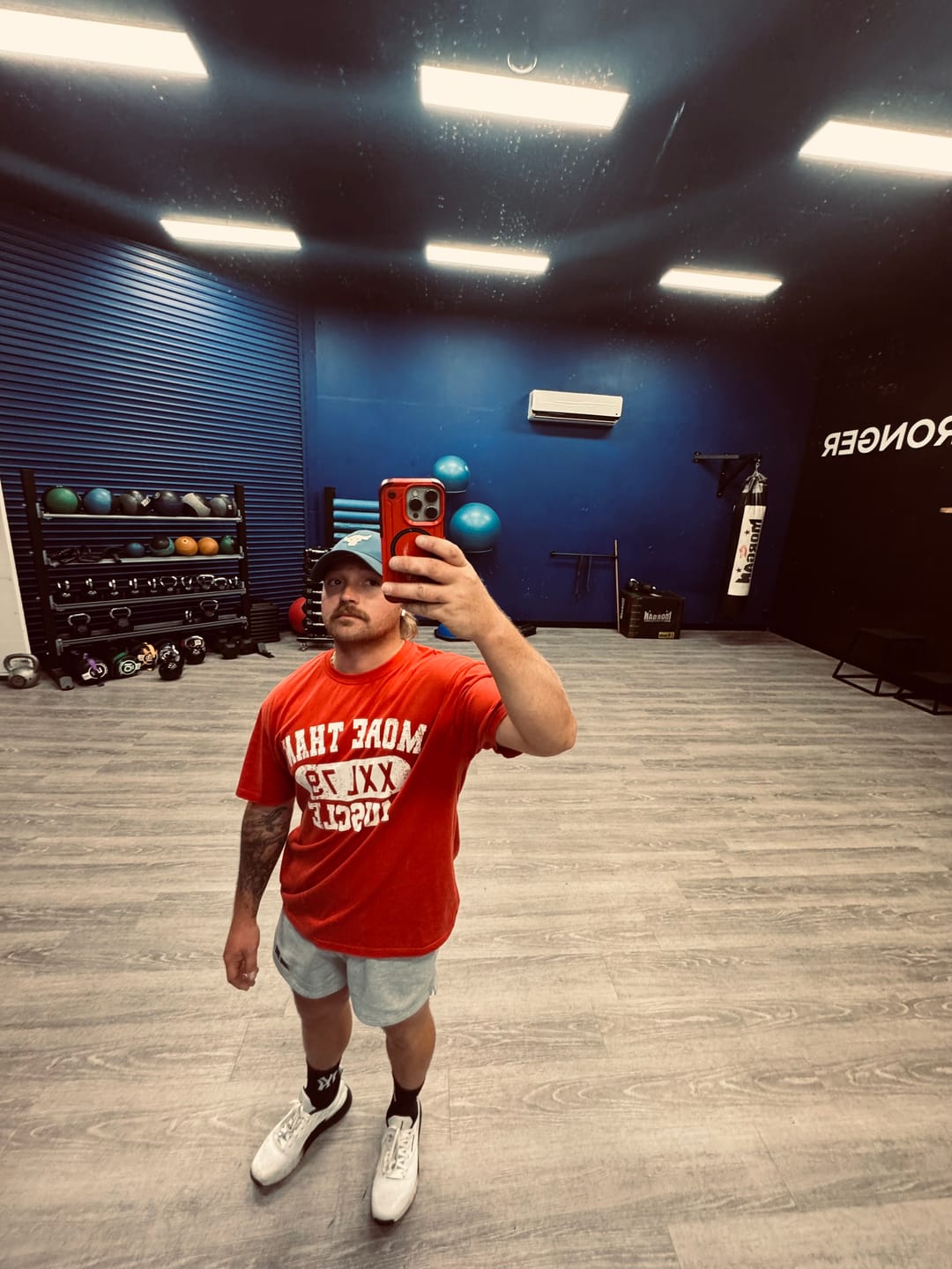 Customer photo review of Relaxed Fit Gym Tee - Red