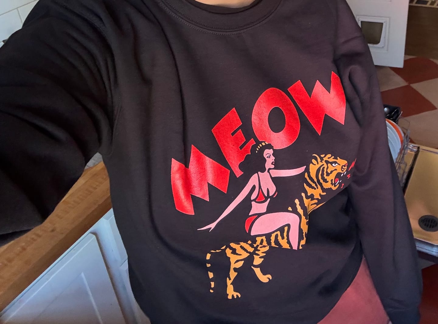 Customer photo review of Meow Tiger Sweatshirt