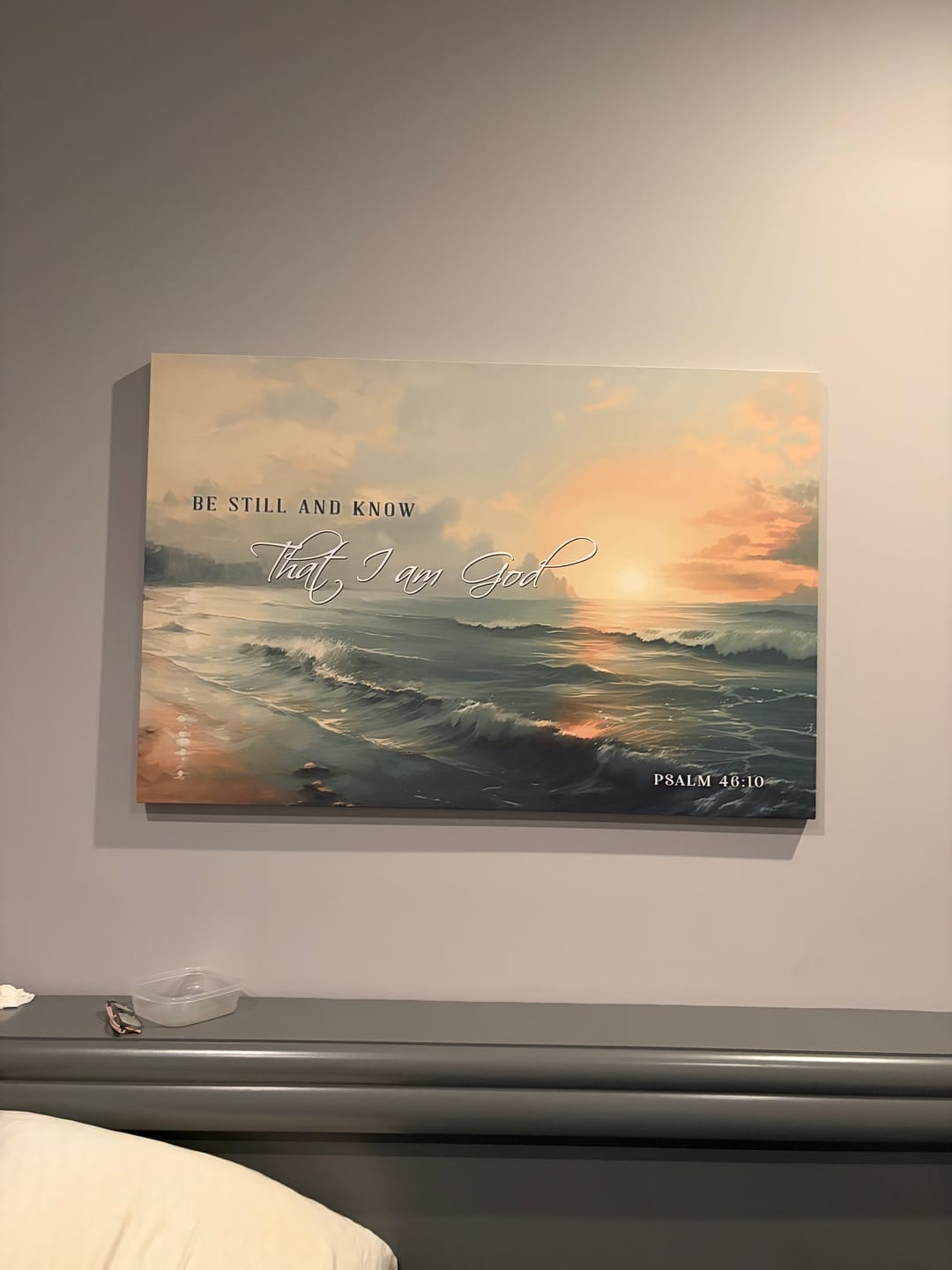 Customer photo review of Be Still and Know, Seascape, Psalm 46:10 Wall Art Canvas Print