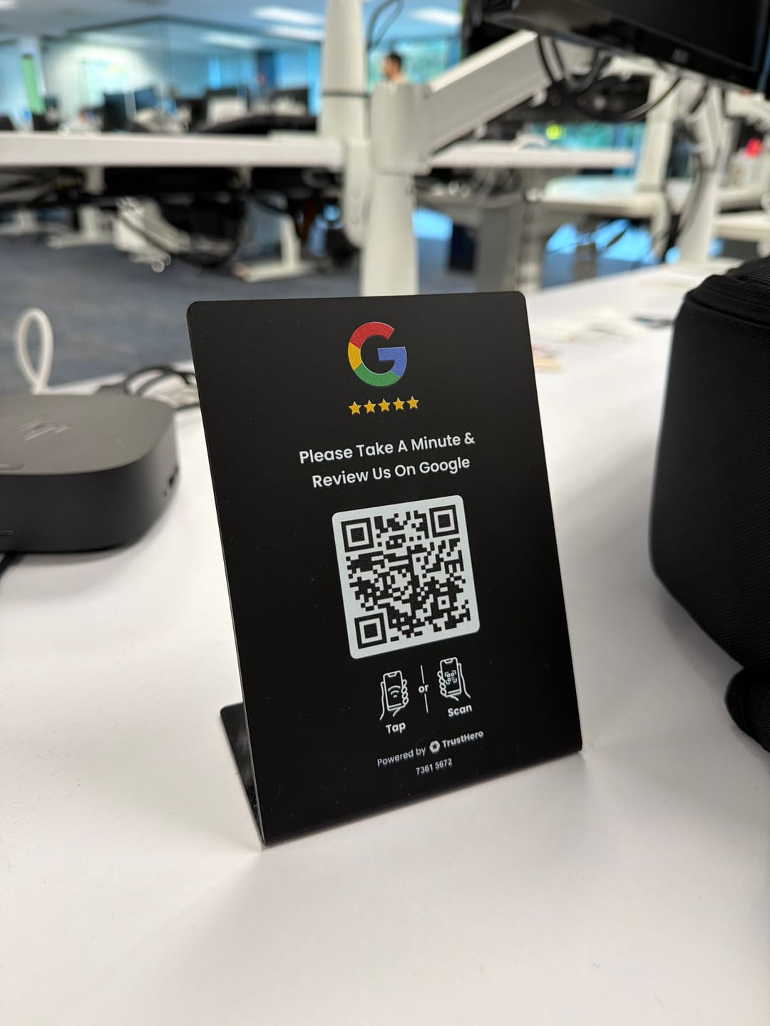 Customer photo review of Google Review Stand (Medium)