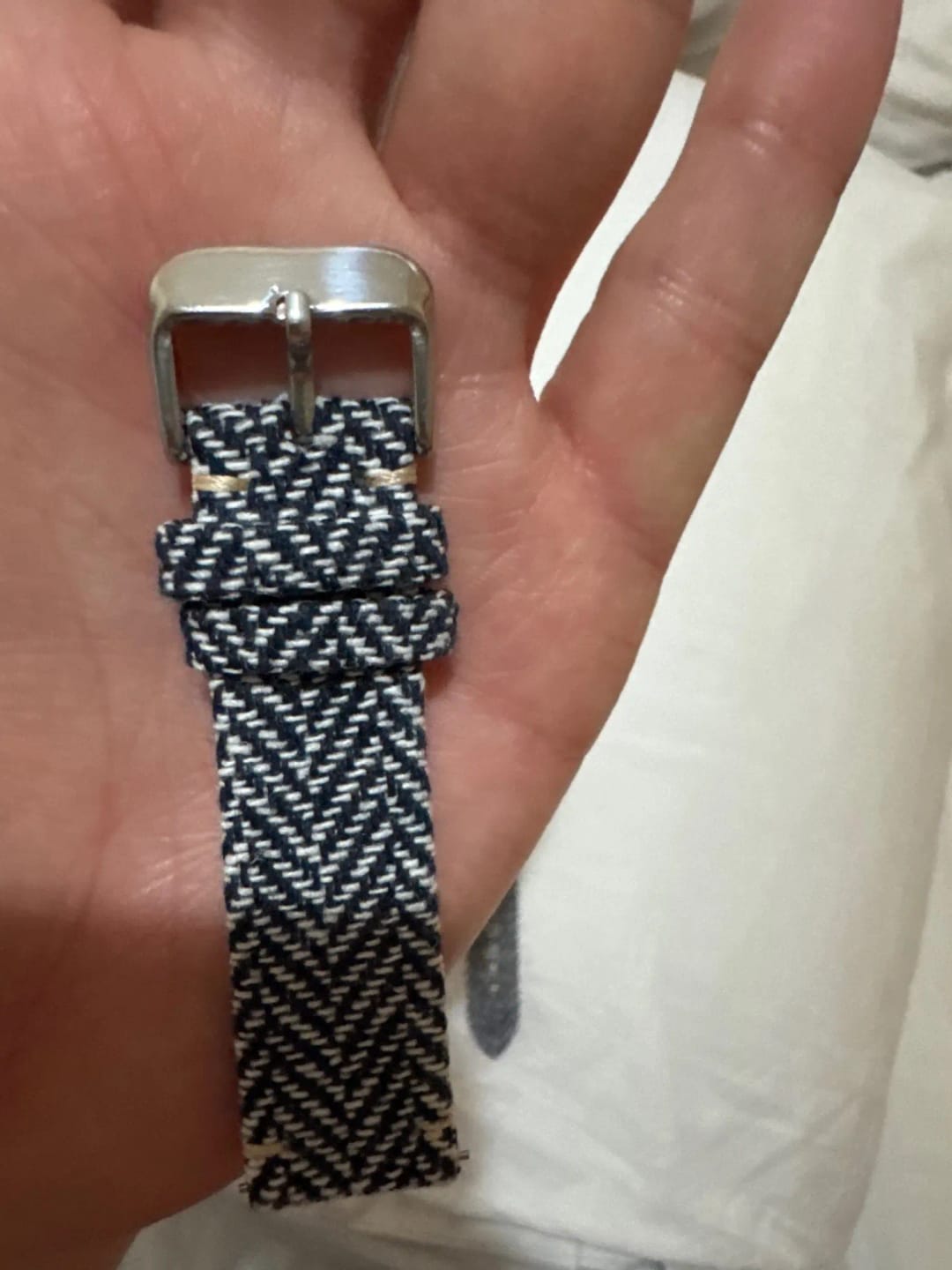 Customer photo review of Garmin 18/20/22mm Quick Release Herringbone Woven Band
