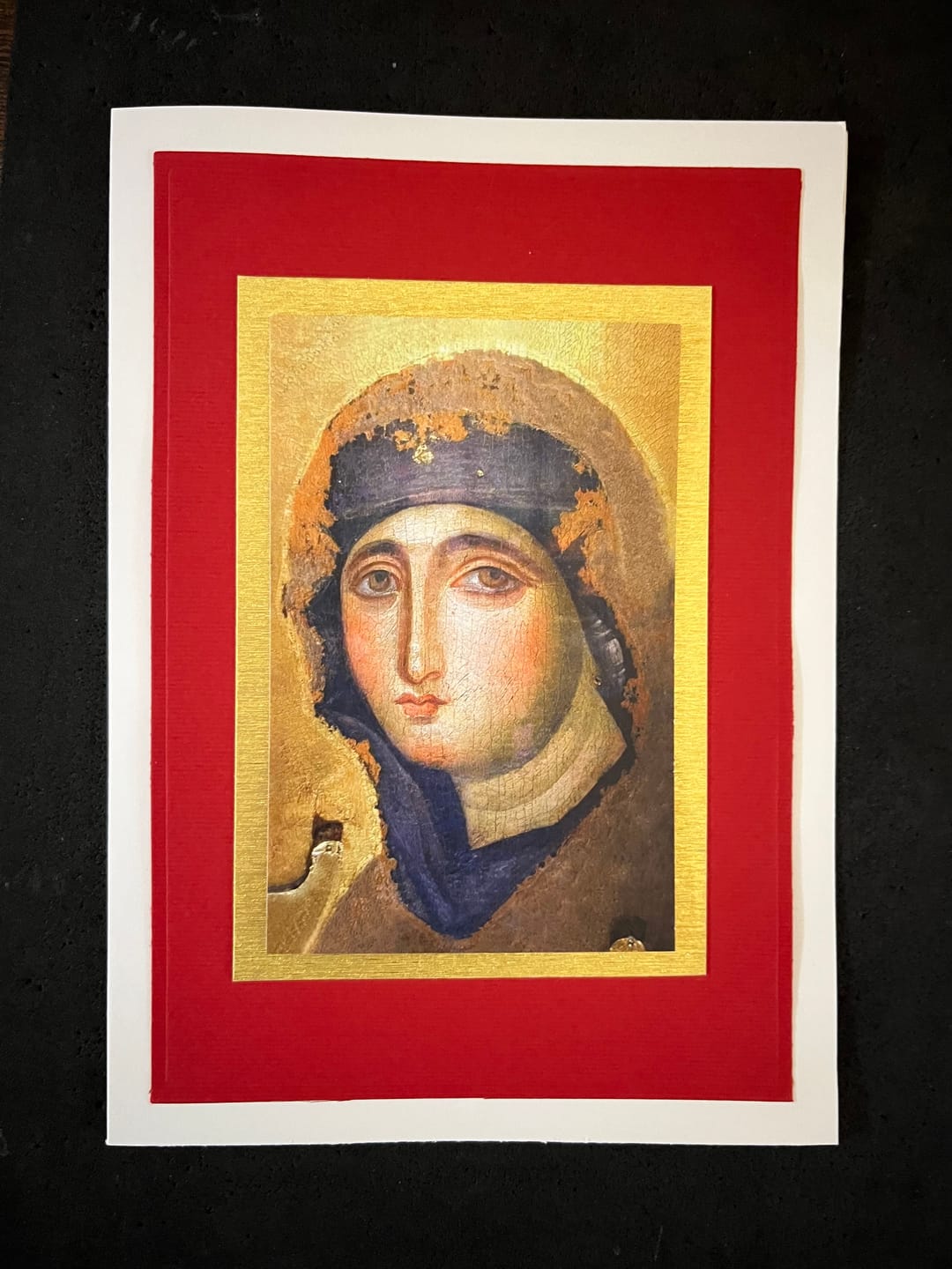 Customer photo review of Oldest Icon of Mary in Rome – with Oldest Known Prayer to Mary – pack of 10/100/1000 – Restored Vintage Holy Card #128