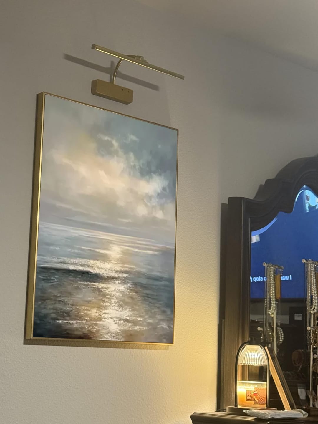 Customer photo review of Abstract Ocean And Sky Canvas Art #OS027