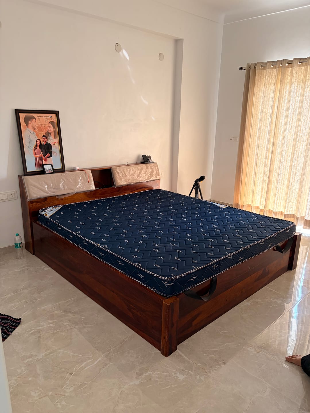 Customer photo review of Karuna Solid Sheesham Wood Hydraulic Bed With Box Storage