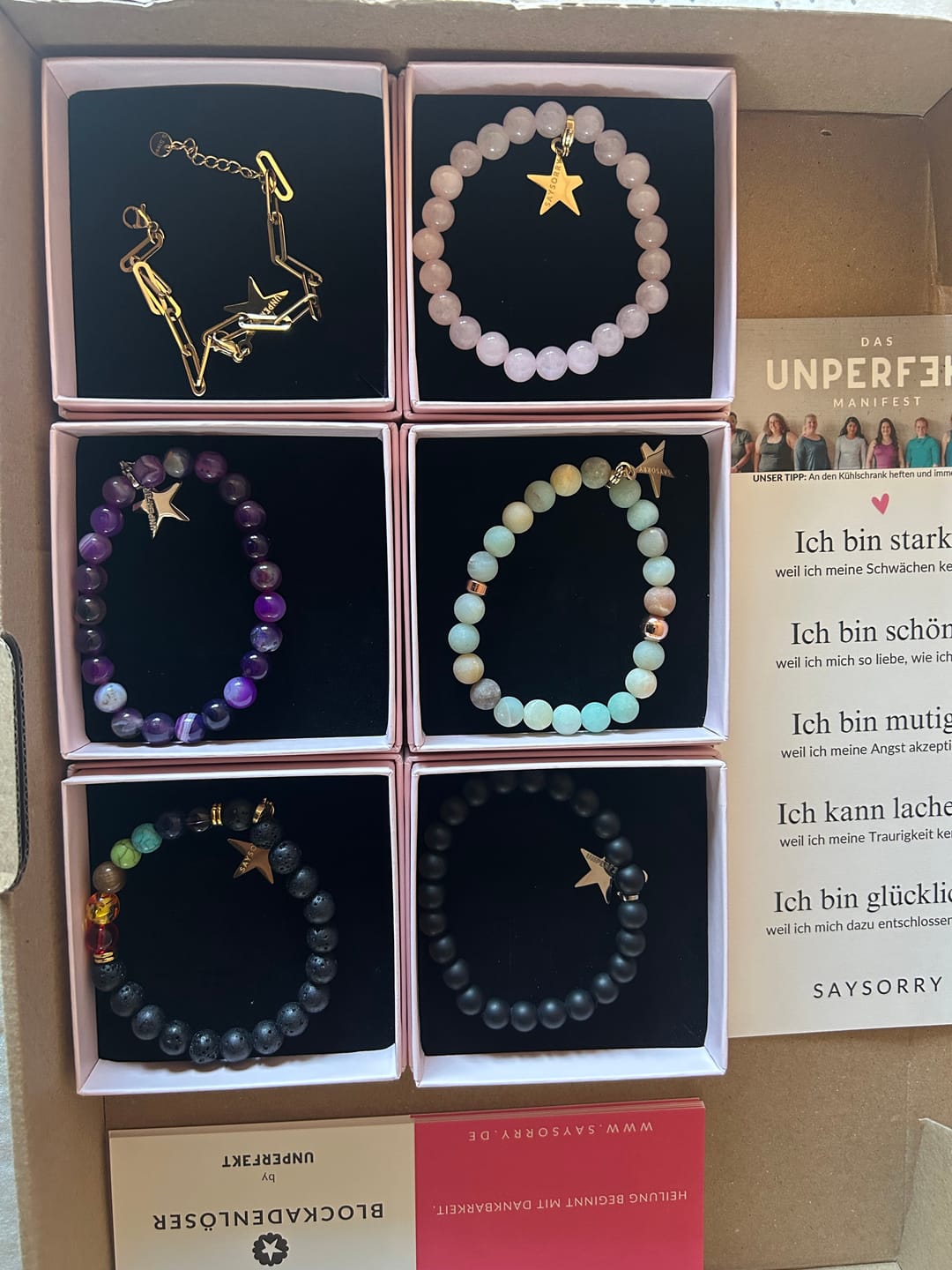 Customer photo review of Geschenk: »Ich bin stark« Blockadenlöser-Armband in Gold inkl. abgebrochenem Stern