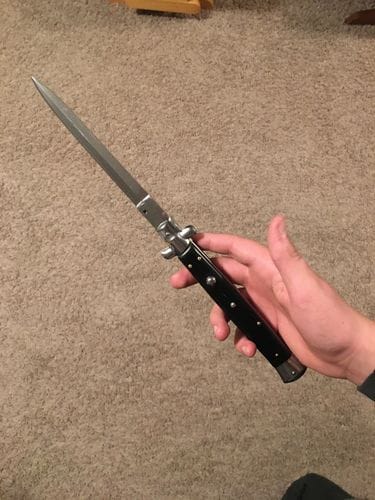 Customer photo review of 13" Big Boy Auto Italian Style Stiletto (MASSIVE KNIFE)