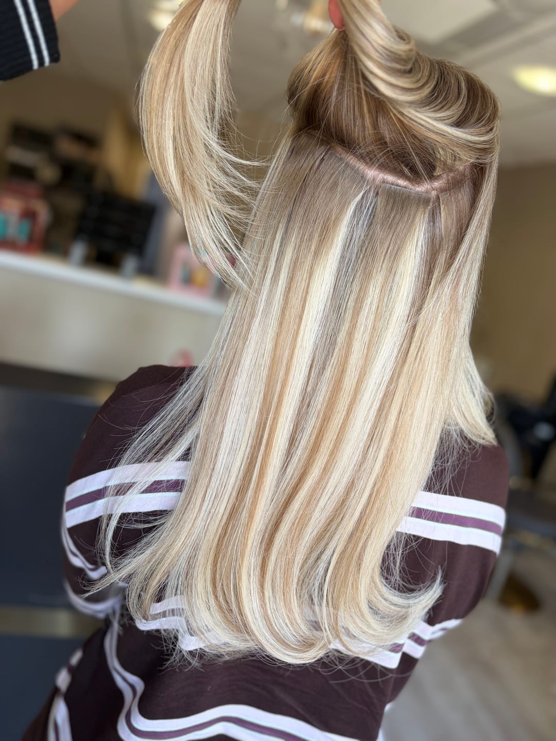 Customer photo review of 16" Invisible Tapes - Colour #French Alps (Root Glaze)