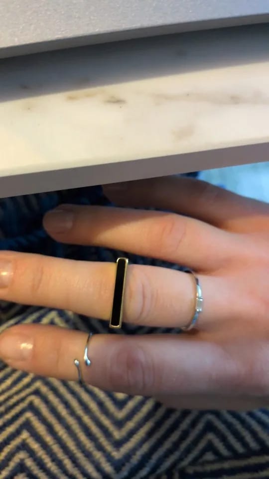 Customer photo review of Cube Noir Statement Ring