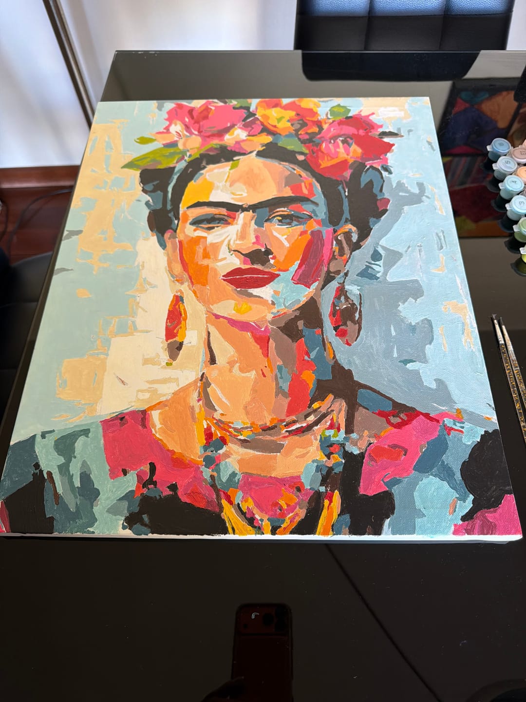Customer photo review of Expressive Frida | Paint by Number