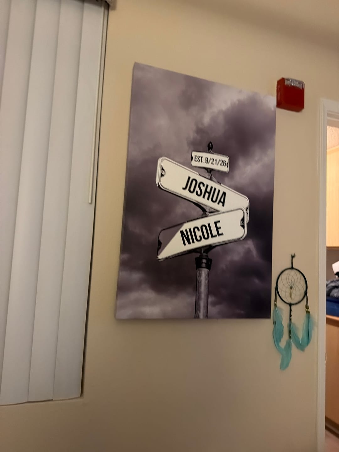 Customer photo review of Personalized Canvas Vintage Street Sign For Couples