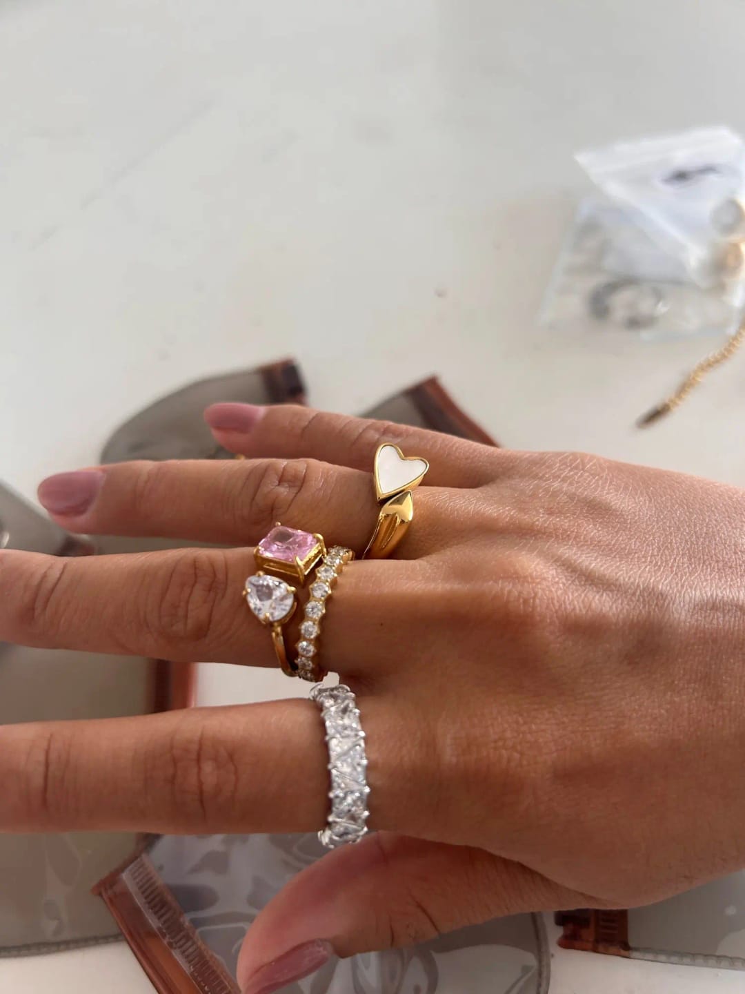 Customer photo review of Aqua Aurora Charm Ring