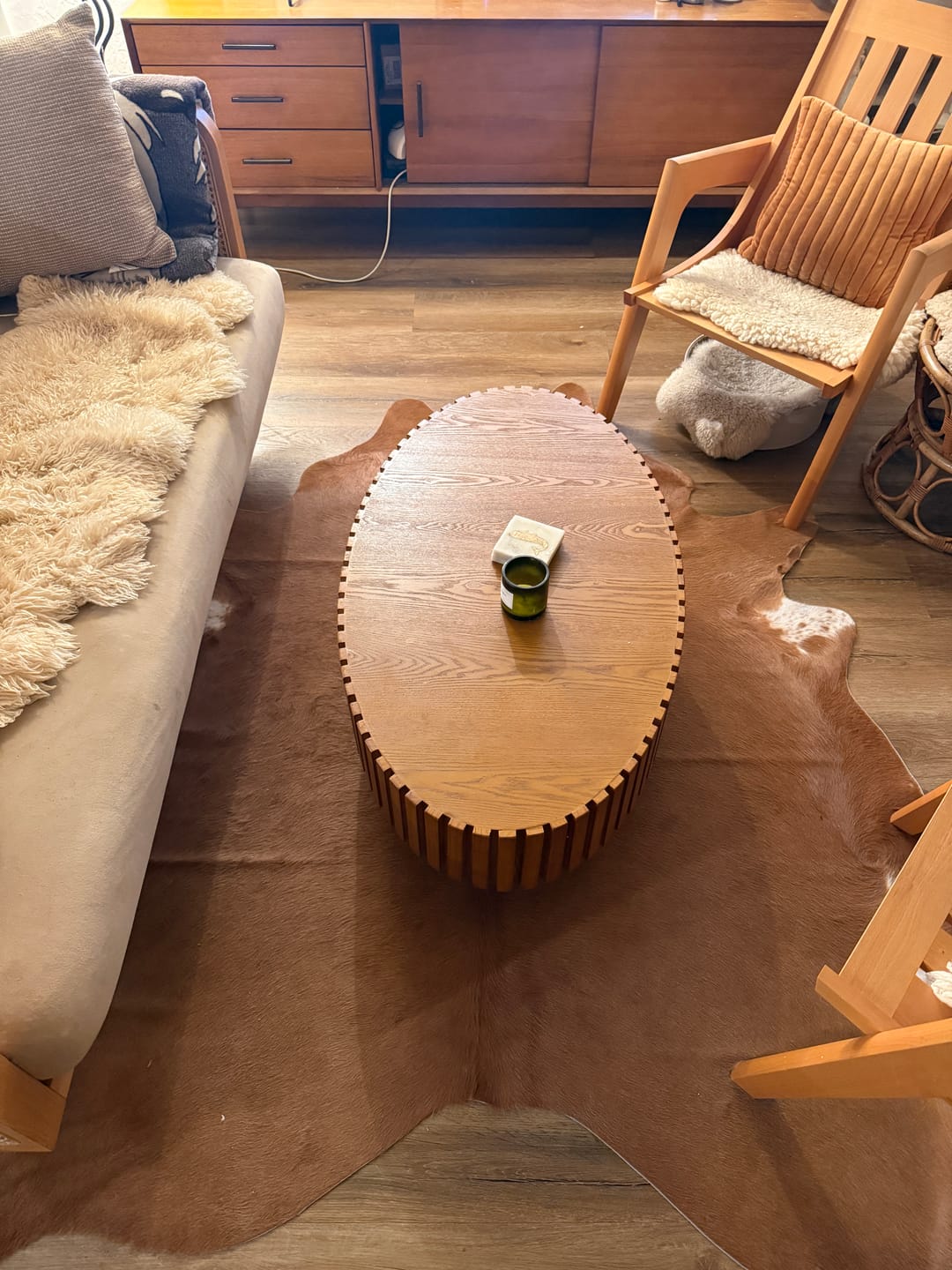 Customer photo review of SUPER SALE Brown Natural Cowhide Rug - X-Large 7' 6"H x 6' 6"W