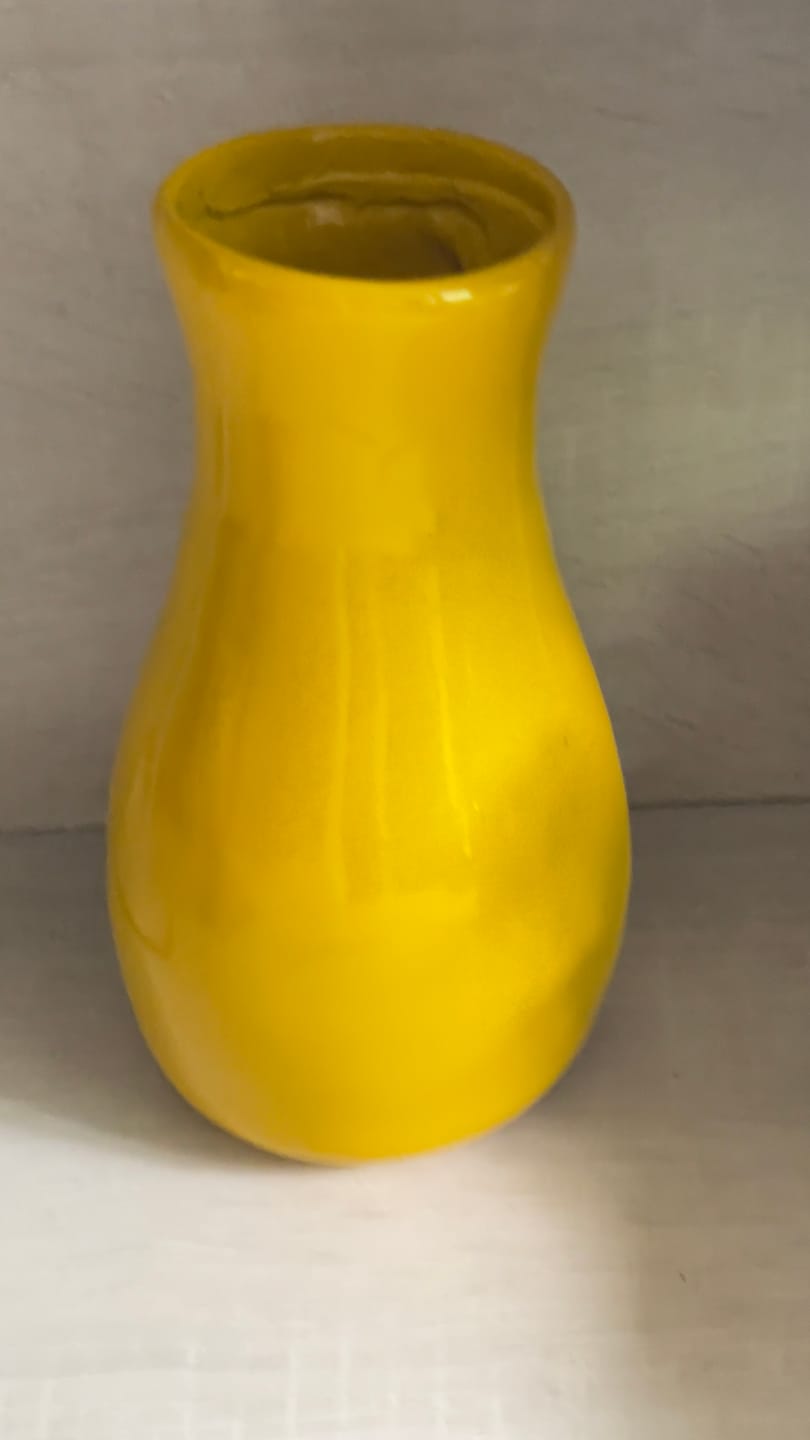 Customer photo review of Bright Yellow Decorative Resin Vase Sculpture Vastu Remedy for Positive Energy Balance and Interior Harmony for Living Room, Office and Home Decor | 6.3 x 20 cm | 230 gm