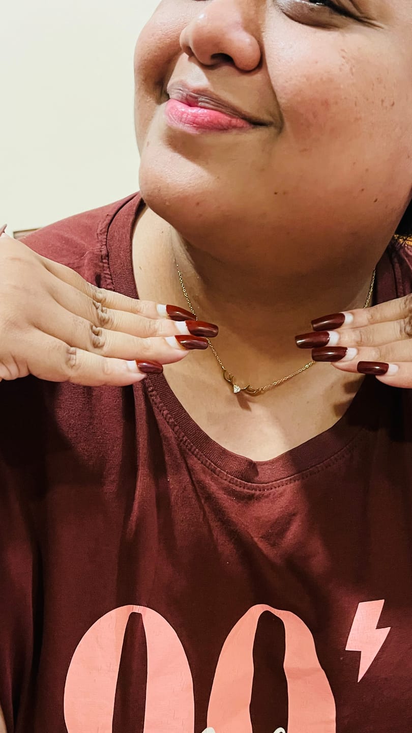 Customer photo review of Antler Heart Motif Necklace