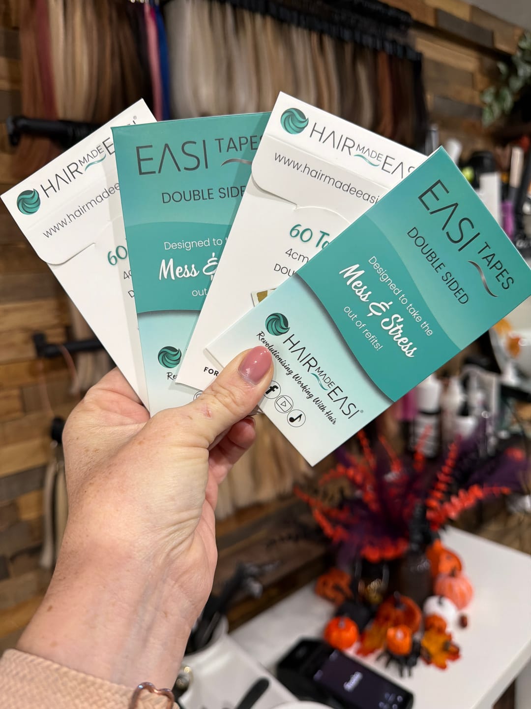 Customer photo review of Easitape Hair Extension Double Sided Tape Tabs (60 per pack)