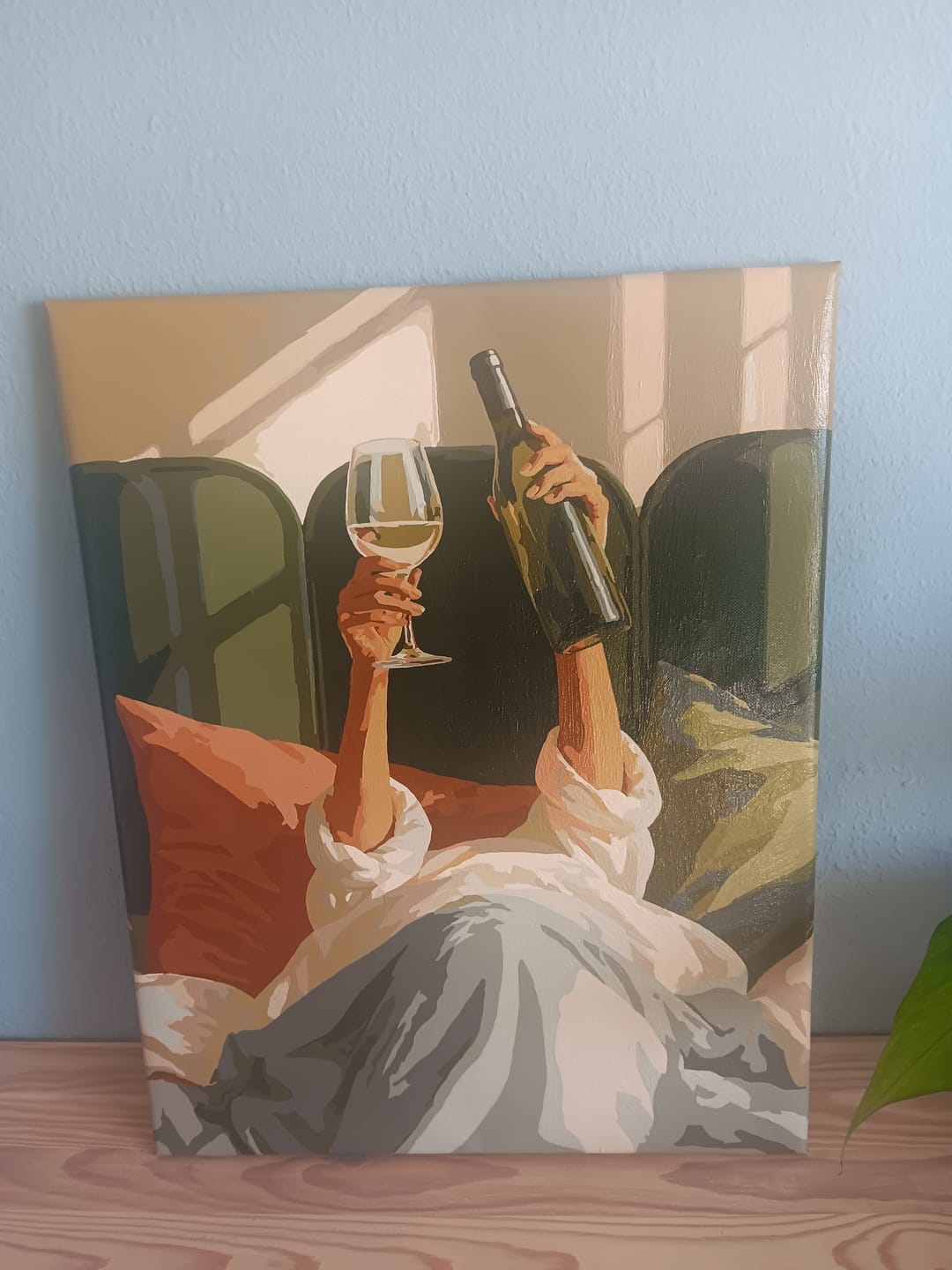 Customer photo review of Malen nach Zahlen - Wein im Bett