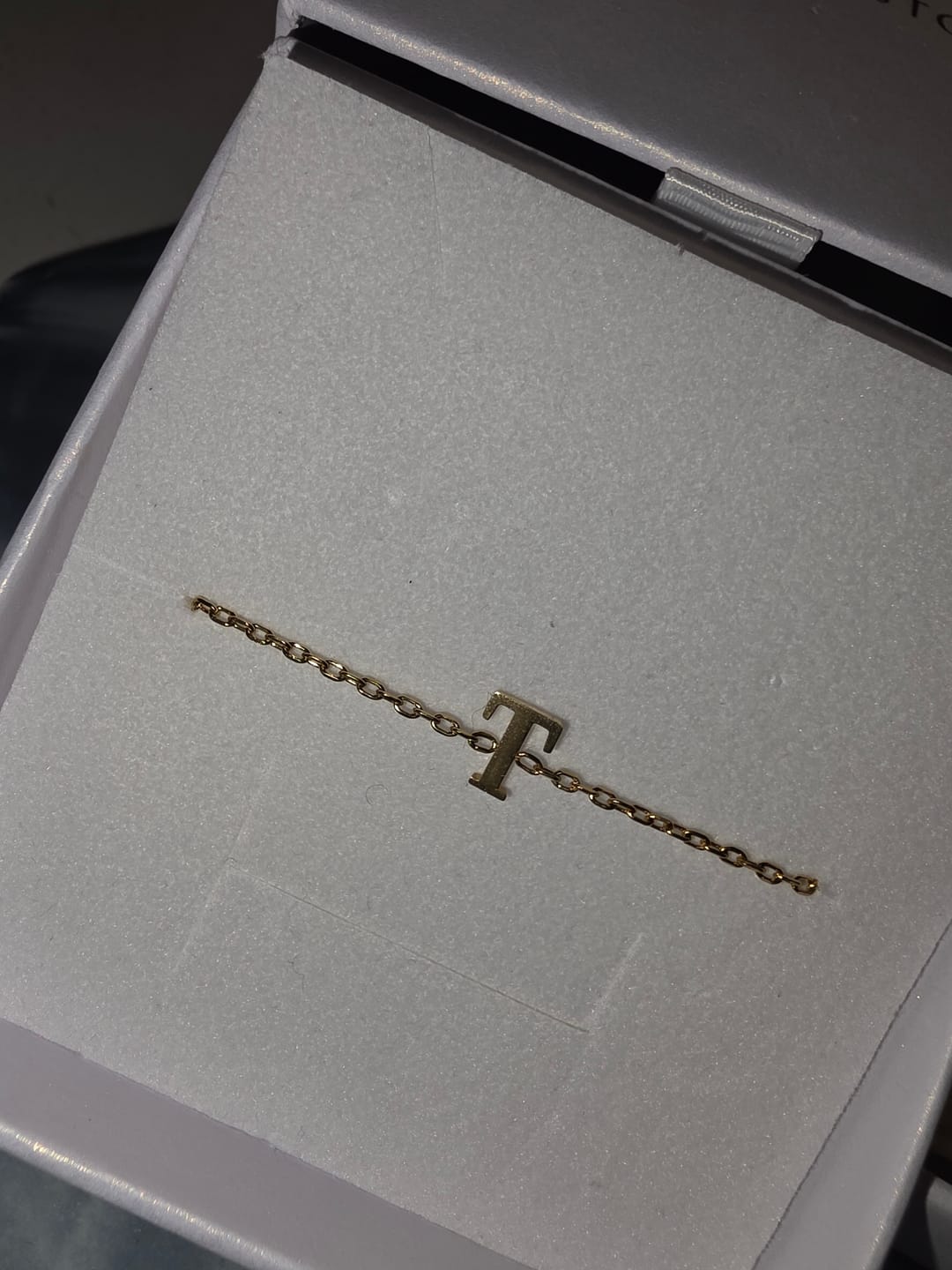Customer photo review of Script Letter Initial Bracelet