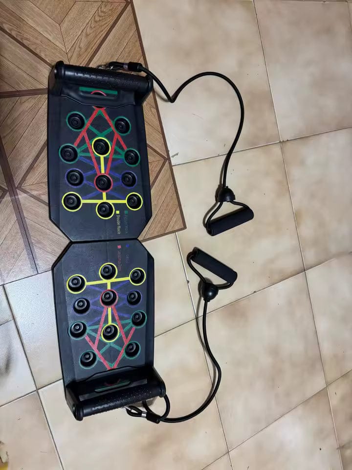 Customer photo review of Tabla Push Up Con Bandas Elasticas